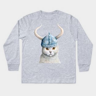 Brave, The Viking Cat Kids Long Sleeve T-Shirt